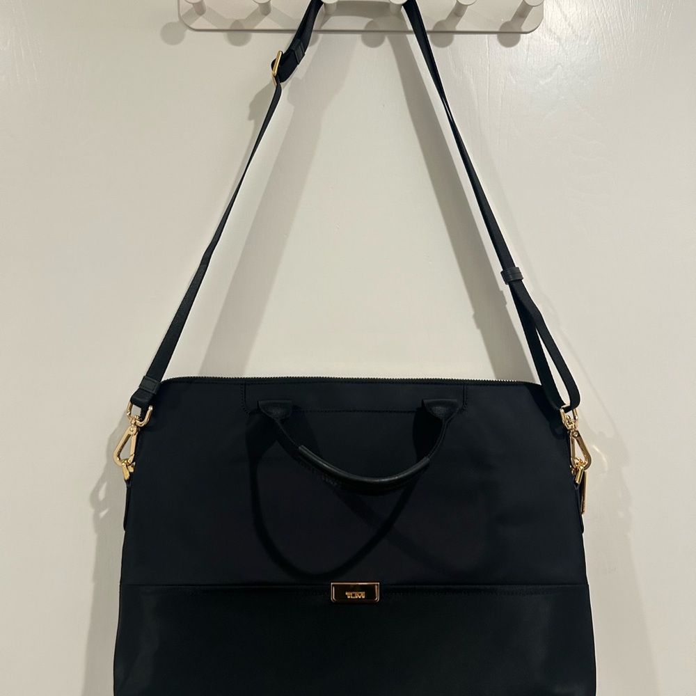 Tumi Leilah Laptop Carrier in black nylon.